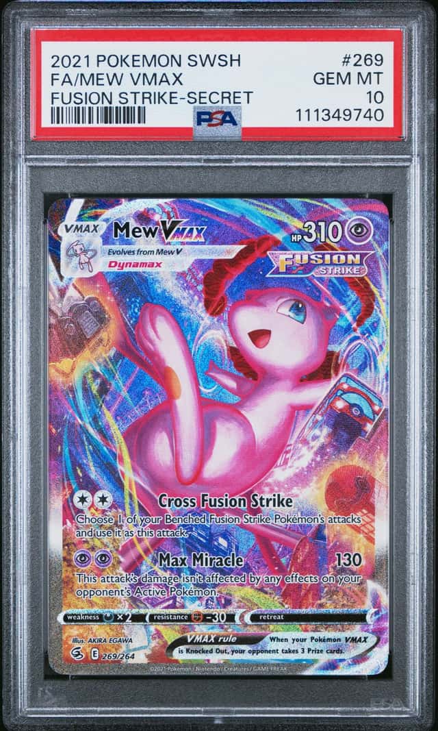 MEW VMAX 2021 POKEMON FUSION STRIKE 269/264 SECRET RARE FULL ART PSA 10 Q3963-7
