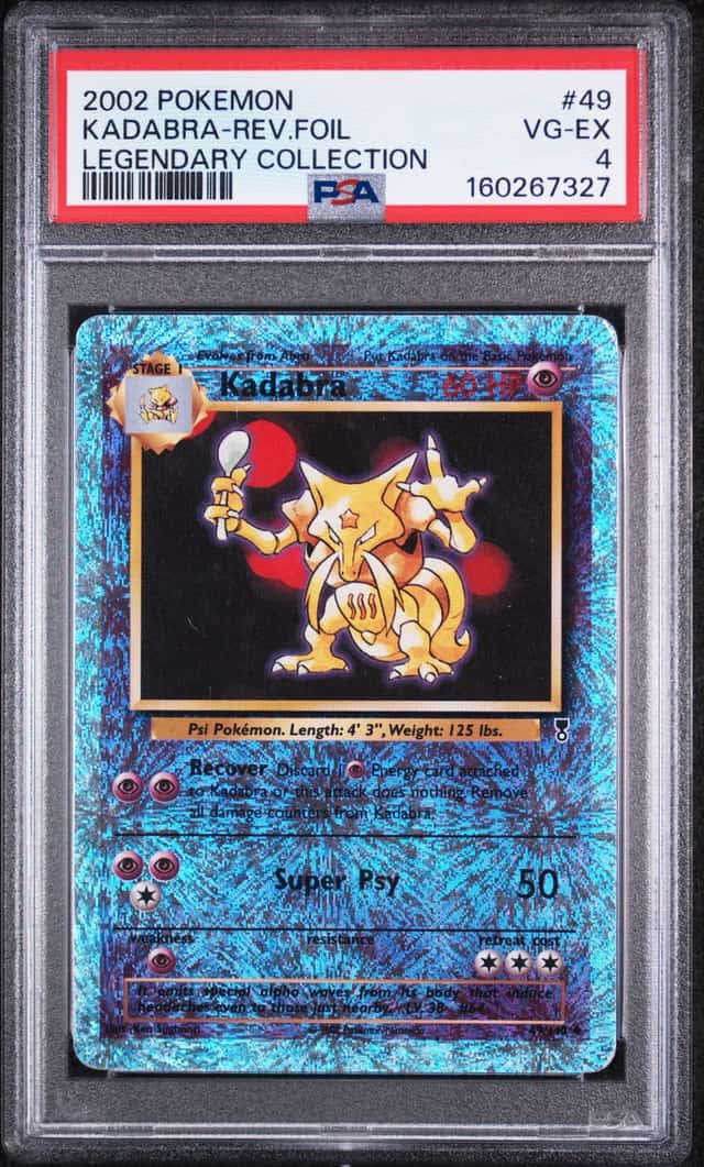 KADABRA 2002 POKEMON LEGENDARY COLLECTION 49/110 RARE REVERSE FOIL PSA 4 Q7217-1
