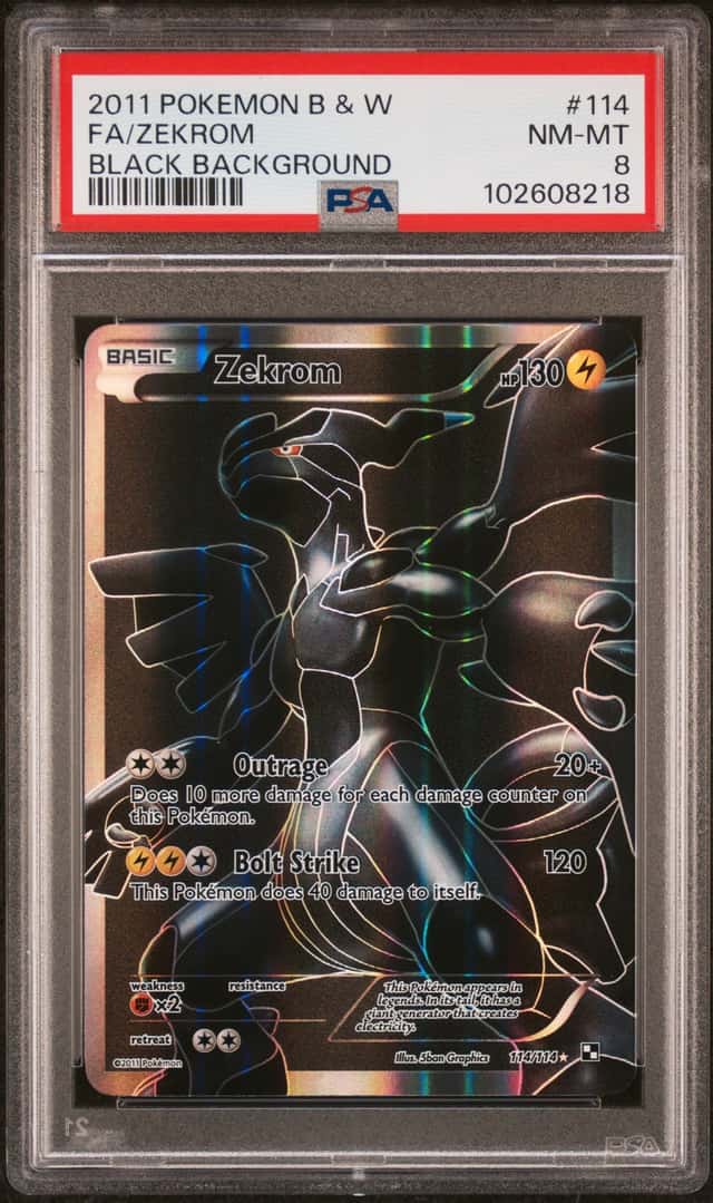 ZEKROM 2011 POKEMON BLACK & WHITE 114/114 RARE FULL ART PSA 8 Q8268