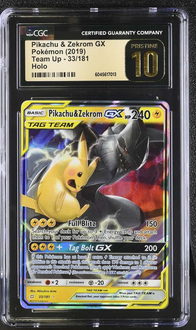 2019 Pokémon Pikachu & Zekrom GX Holo Team Up 33/181 CGC PRISTINE 10