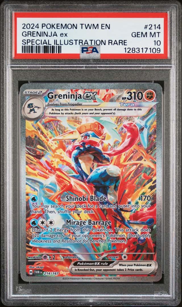 GRENINJA EX 2024 POKEMON TWILIGHT MASQUERADE 214/167 SIR PSA 10 Q3963-7