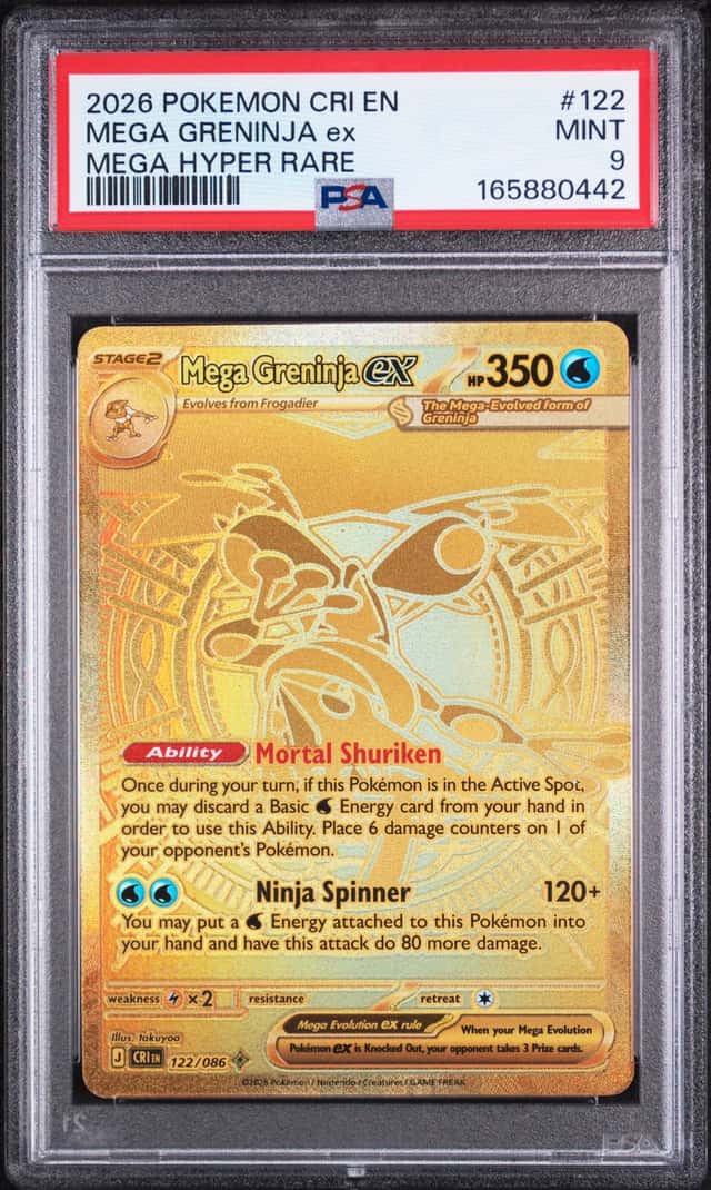 Mega Greninja EX 122/086 Me04: Chaos Rising EN Holo Mega Hyper Rare PSA 9