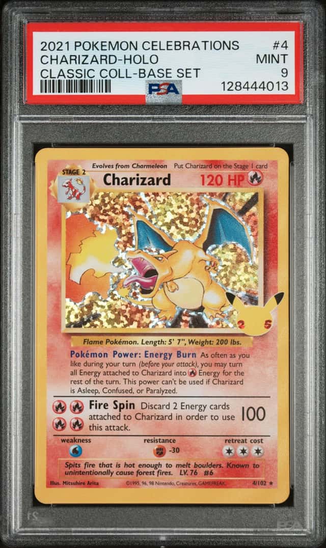 Charizard 4/102 Celebrations: PSA 9 Mint Pokémon Card 25th Anniversary Rare Holo
