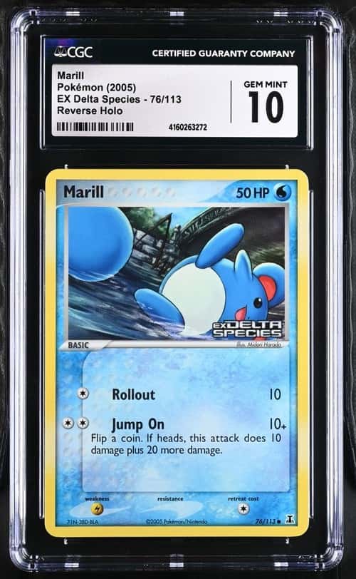 CGC 10 Marill 76/113 EX Delta Species Reverse Holo English 2005 HP50