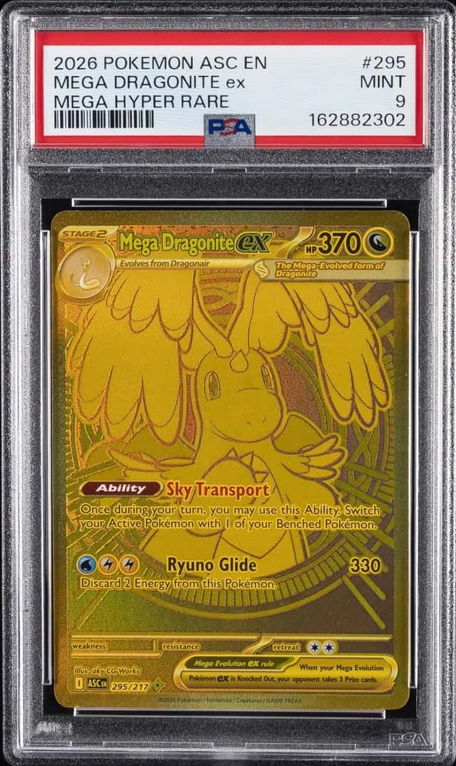 2026 POKEMON ASC EN-ASCENDED HEROES MEGA HYPER RARE #295 MEGA DRAGONITE EX PSA 9