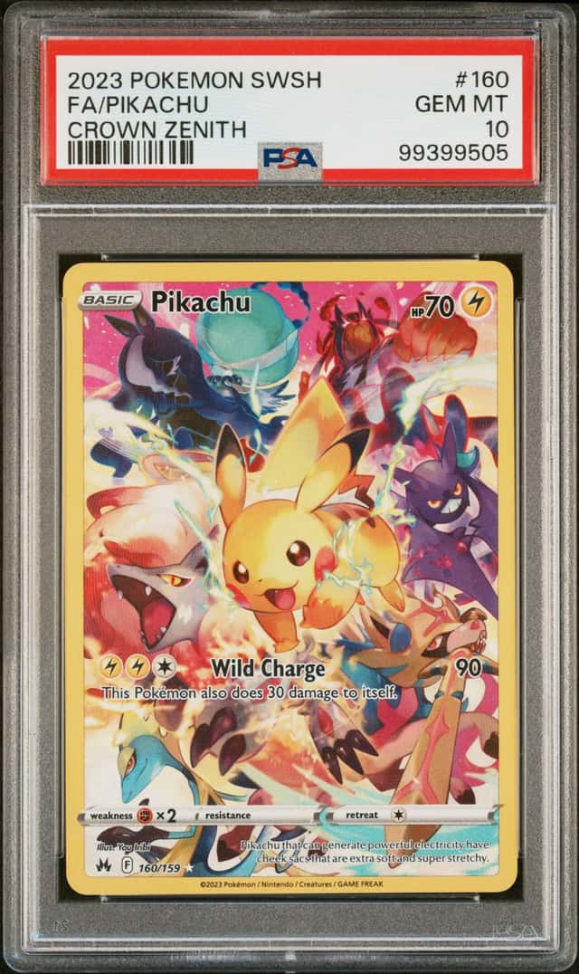 2023 Pokemon SWSH Crown Zenith #160 FA Pikachu PSA 10 GEM MINT