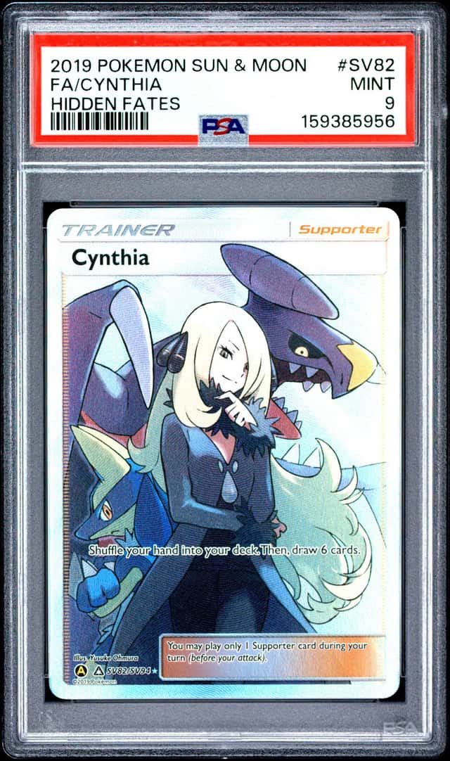 Pokemon Cynthia SV82/SV94 Hidden Fates Shiny Vault Full Art PSA 9 Mint