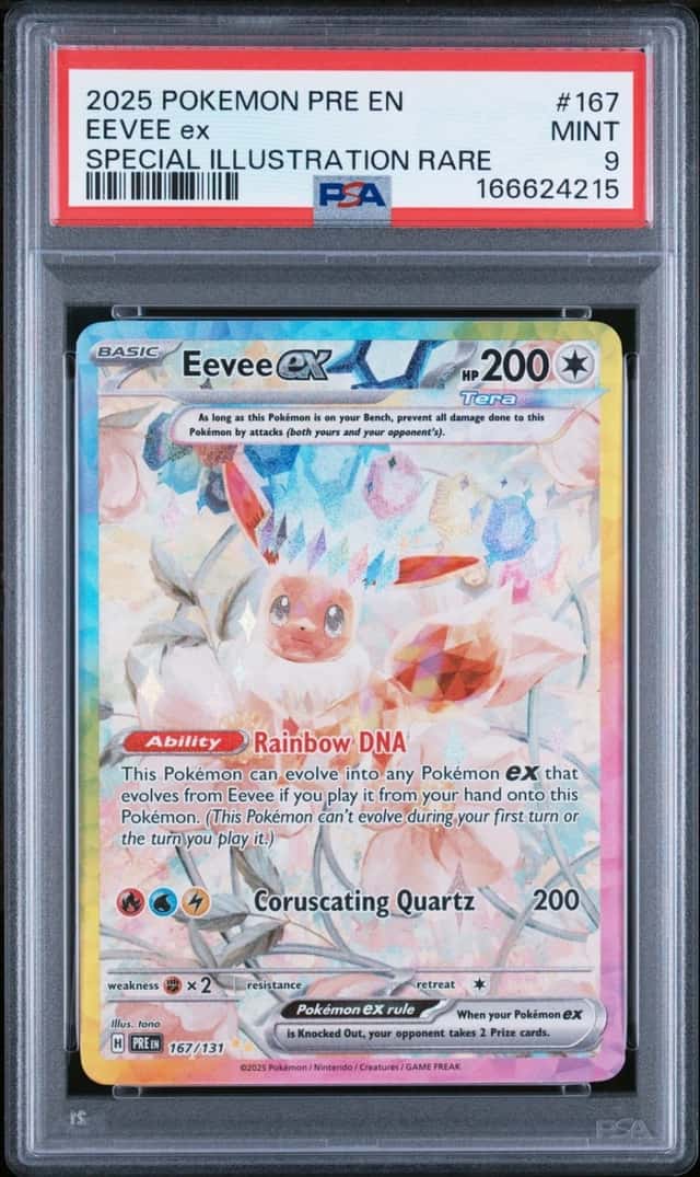 2025 POKEMON PRISMATIC EVOLUTIONS SPECIAL ILLUSTRATION RARE EEVEE EX PSA 9