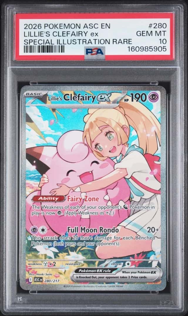 2026 POKEMON ASC EN-ASCENDED HEROES #280 LILLIE'S CLEFAIRY EX PSA 10
