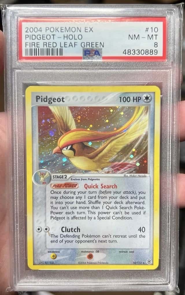 Pokemon EX 2004 Pidgeot HOLO Fire Red & Leaf Green 10/112 PSA 8