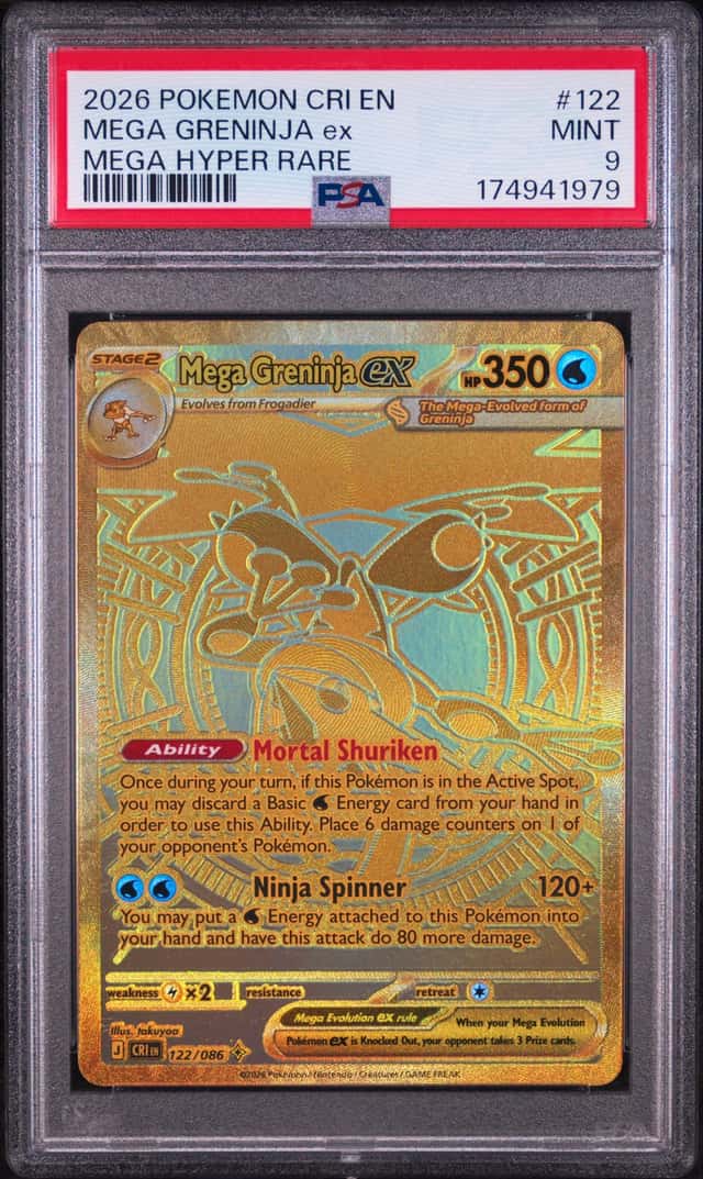 2026 POKEMON CRI EN-CHAOS RISING MEGA HYPER RARE #122 MEGA GRENINJA EX PSA 9