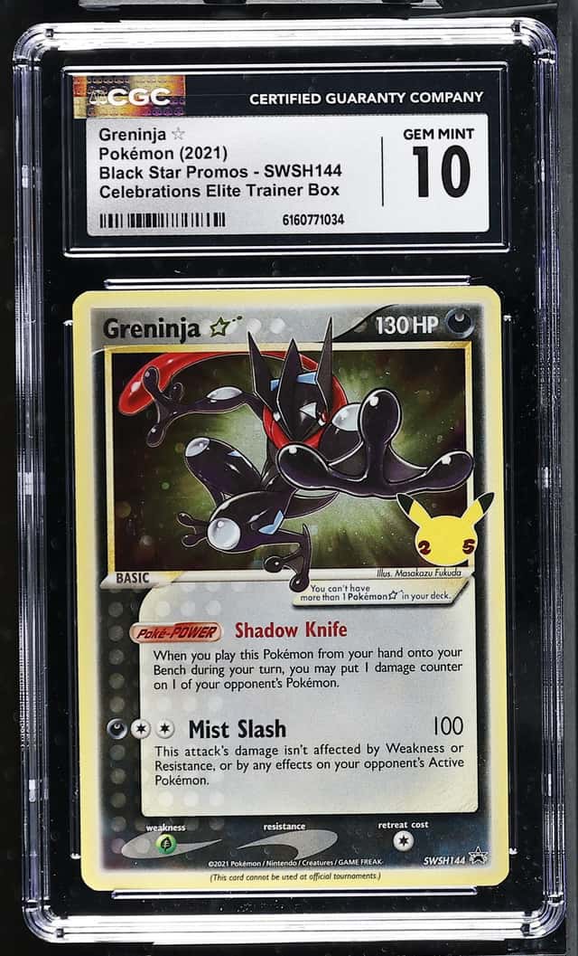 Pokemon Greninja â Black Star Promos SWSH144 Celebrations ETB CGC 10 Gem Mint