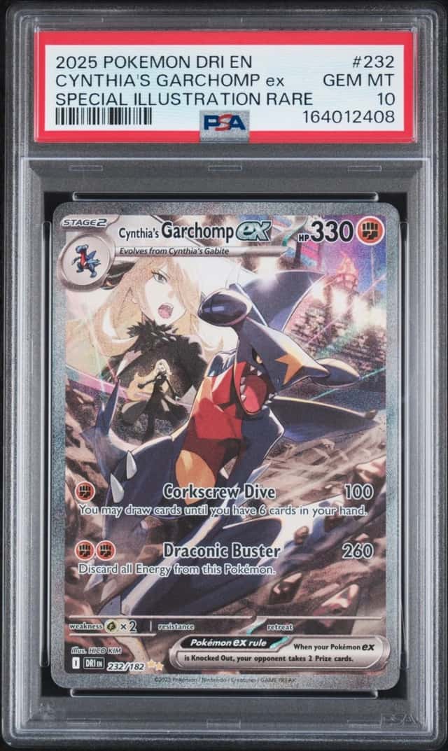 2025 POKEMON DRI SPECIAL ILLUSTRATION RARE #232 CYNTHIA'S GARCHOMP EX PSA 10