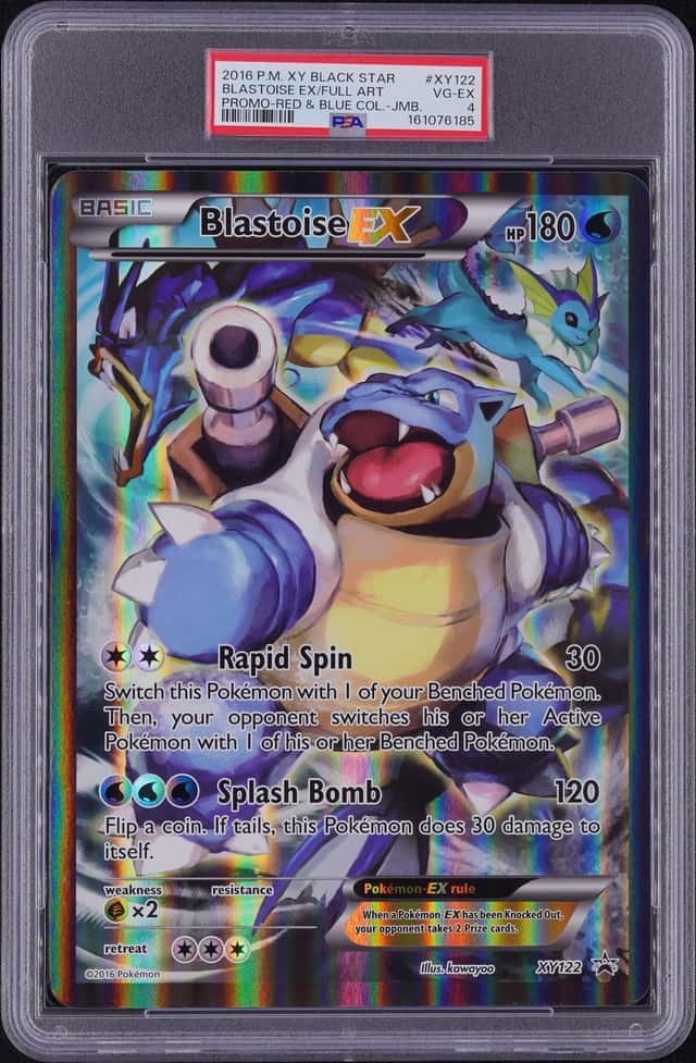 2016 POKEMON XY BLACK STAR PROMO JUMBO #XY122 FULL ART/BLASTOISE EX PSA 4