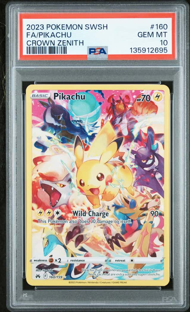 Pikachu Pokemon Sword And Shield Crown Zenith 160 NM PSA 10