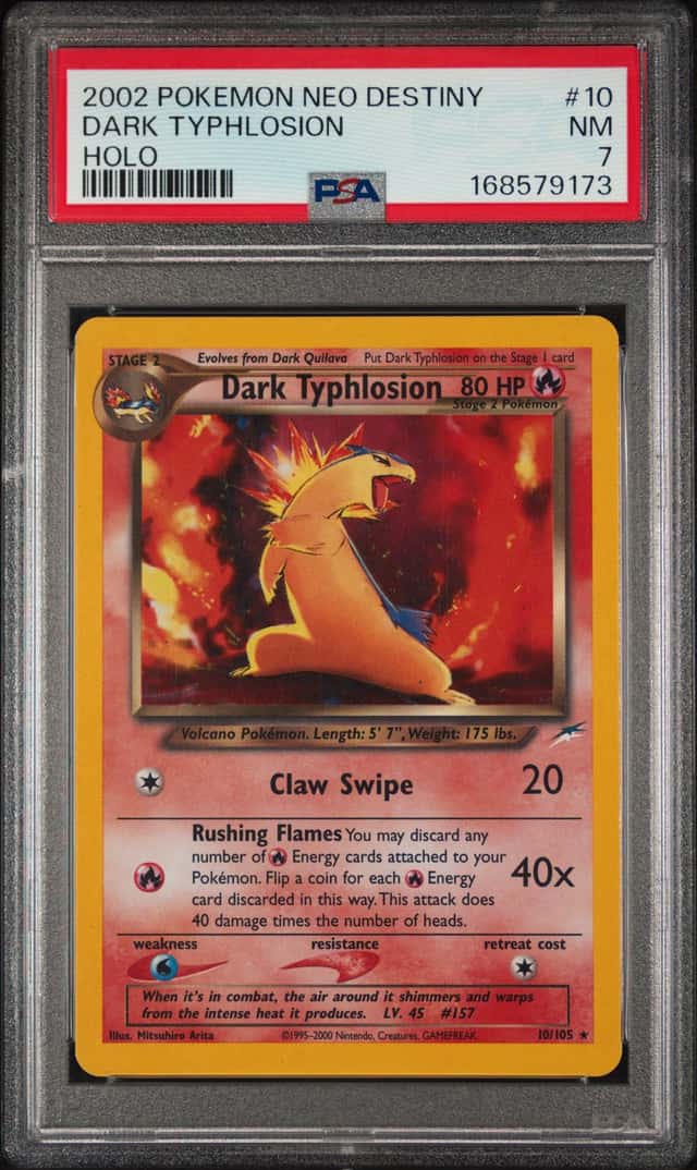 2002 POKEMON NEO DESTINY #10 DARK TYPHLOSION-HOLO PSA 7