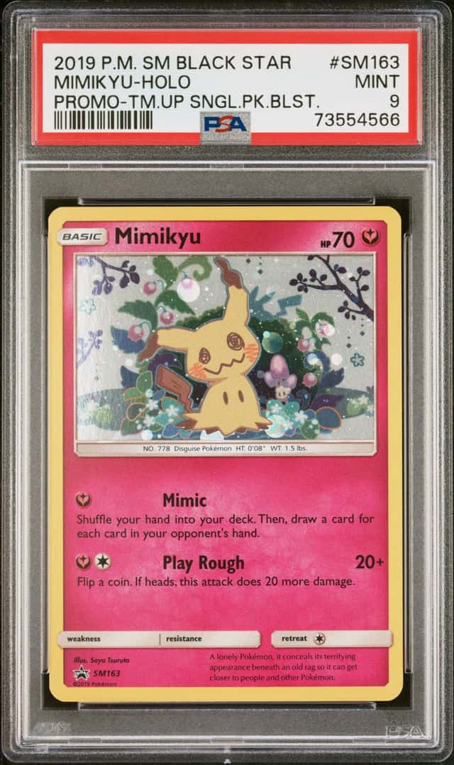 2019 POKEMON SM BLACK STAR PROMO TEAM UP SINGLE PACK BLISTERS MIMIKYU-HOLO PSA 9