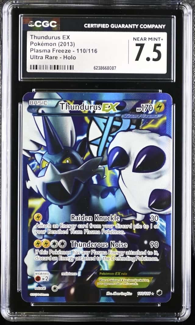 Pokemon Thundurus EX Plasma Freeze 110/116 Ultra Rare CGC 7.5