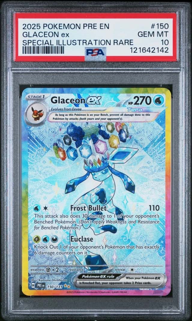 Pokemon Glaceon EX Prismatic Evolutions 150/131 Special Illustration Rare PSA 10