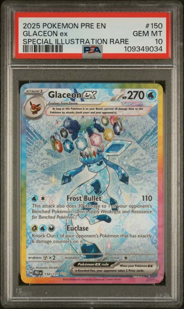 Pokemon Glaceon EX Prismatic Evolutions 150/131 Special Illustration Rare PSA 10