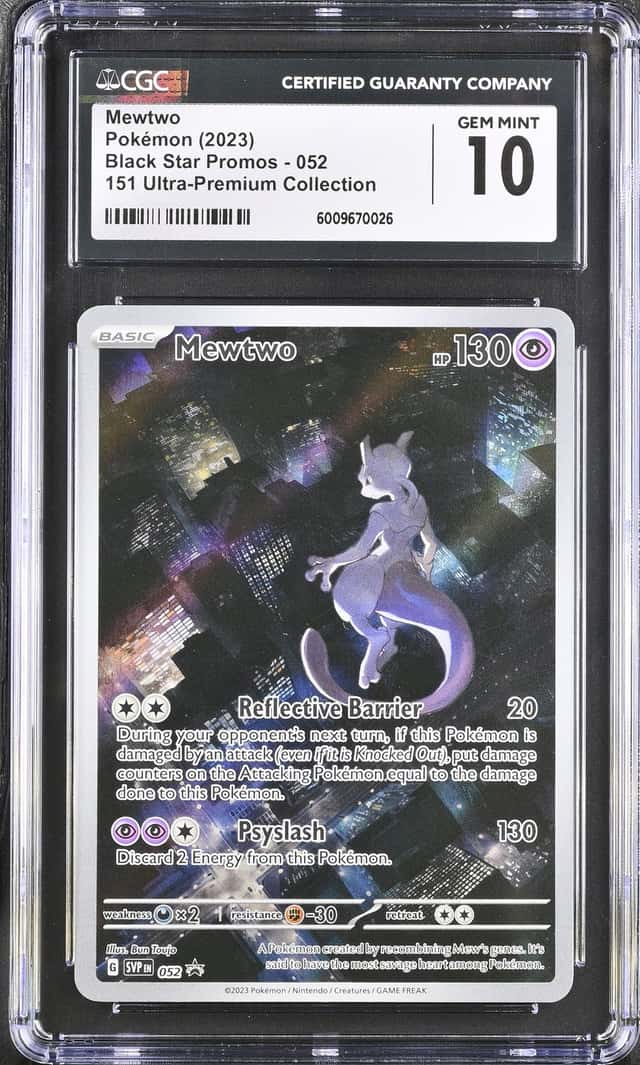 Pokemon Mewtwo Black Star Promo 052 151 UPC SCRATCH SLAB CGC 10