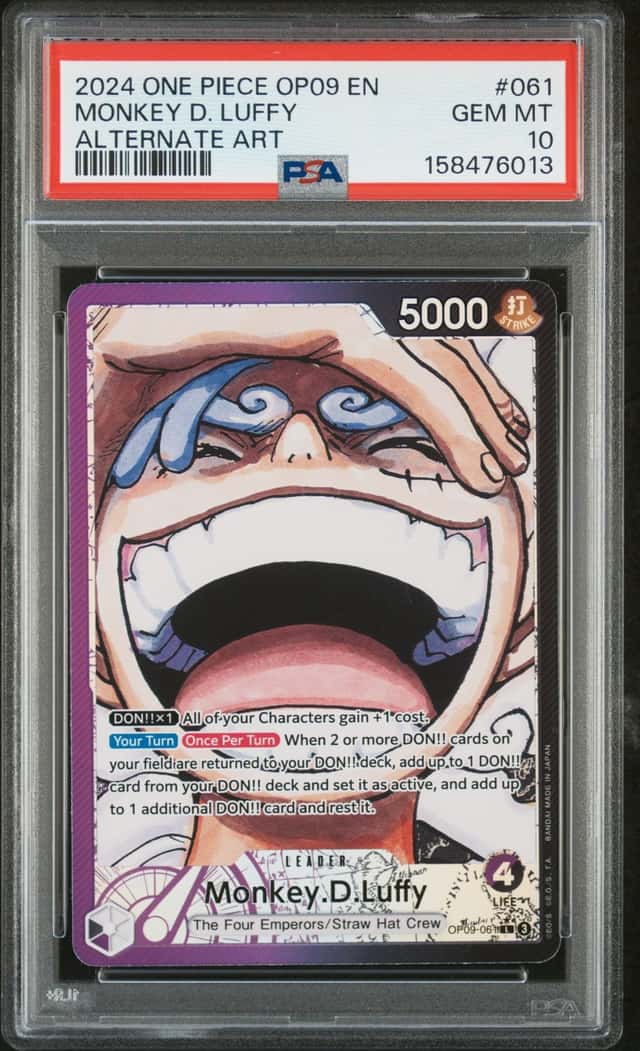 One Piece Monkey D. Luffy Op09 Emperors In The New World 061 Alt Art PSA 10