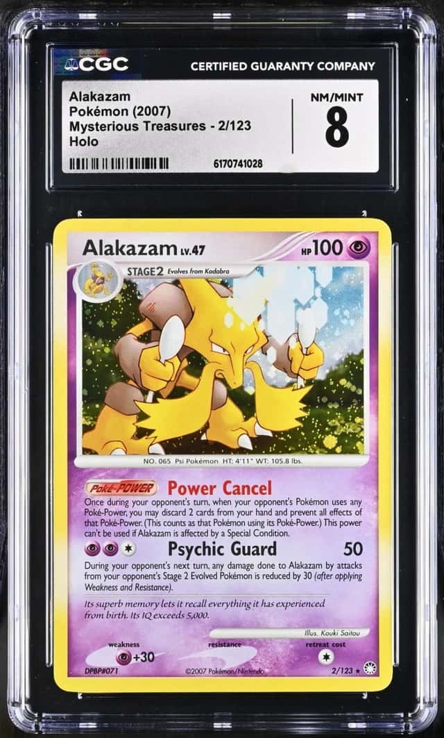 Pokemon Alakazam Mysterious Treasures 2/123 Holo CGC 8