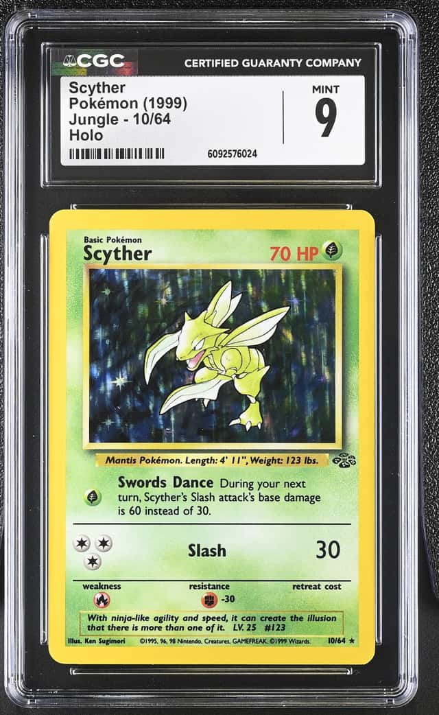 Pokemon Scyther Jungle Unlimited 10/64 Holo CGC 9 Mint
