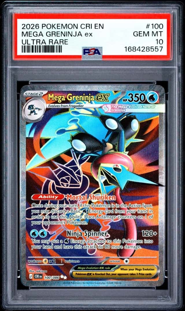 Pokemon Mega Greninja EX Cri En Chaos Rising 100 Ultra Rare PSA 10 Gem Mint