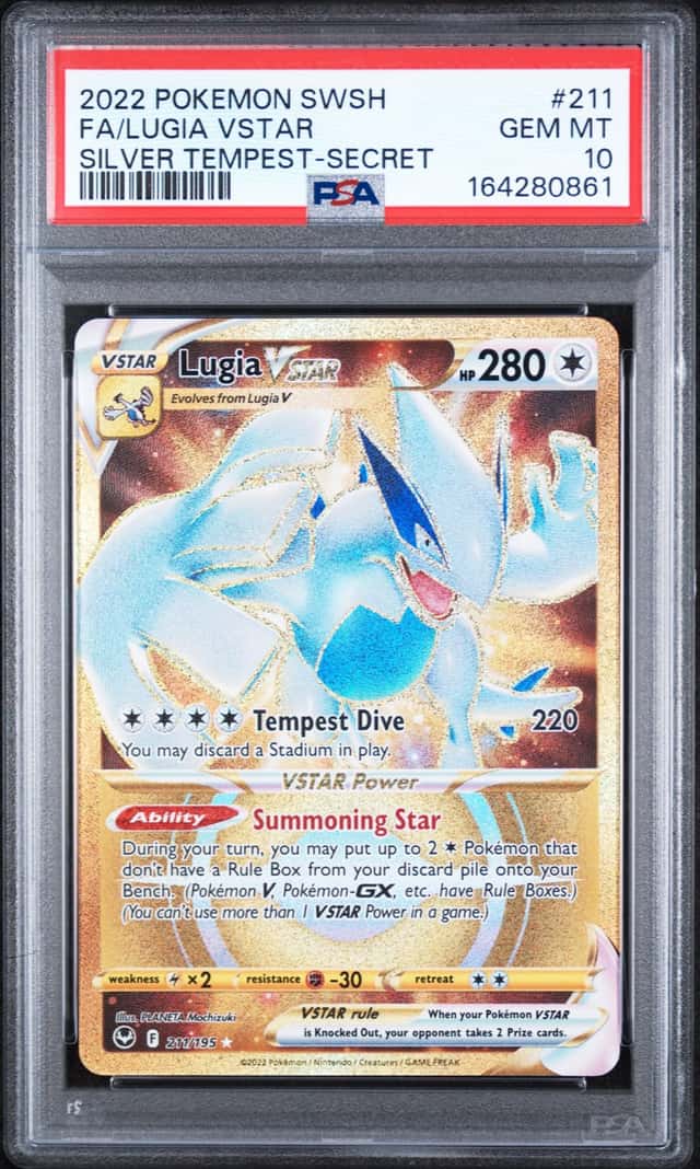 Pokemon TCG Lugia VSTAR 211/195 2022 Silver Tempest Secret Rare Holo PSA 10