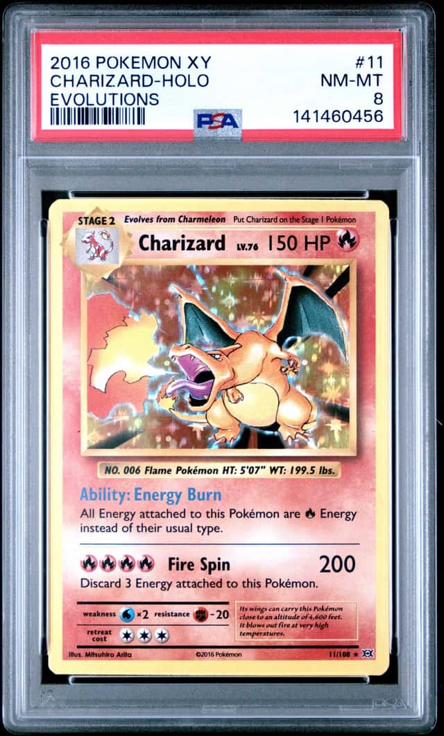 CHARIZARD 2016 POKEMON XY EVOLUTIONS 11/108 HOLO RARE PSA 8 Q3963-6