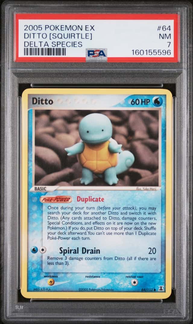 2005 Pokemon EX Delta Species #64 Ditto Squirtle PSA 7 NM