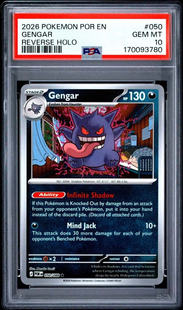 2026 POKEMON POR EN-PERFECT ORDER REVERSE HOLO #050 GENGAR PSA 10