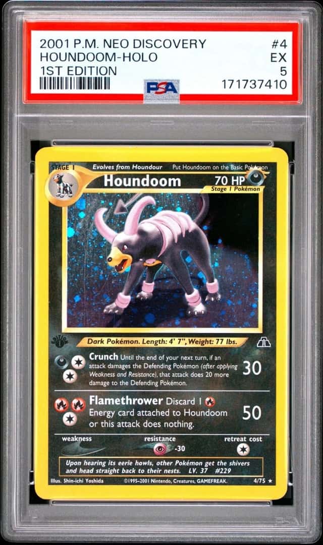 2001 Pokemon Neo Discovery 1st Edition #4 Houndoom Holo PSA 5