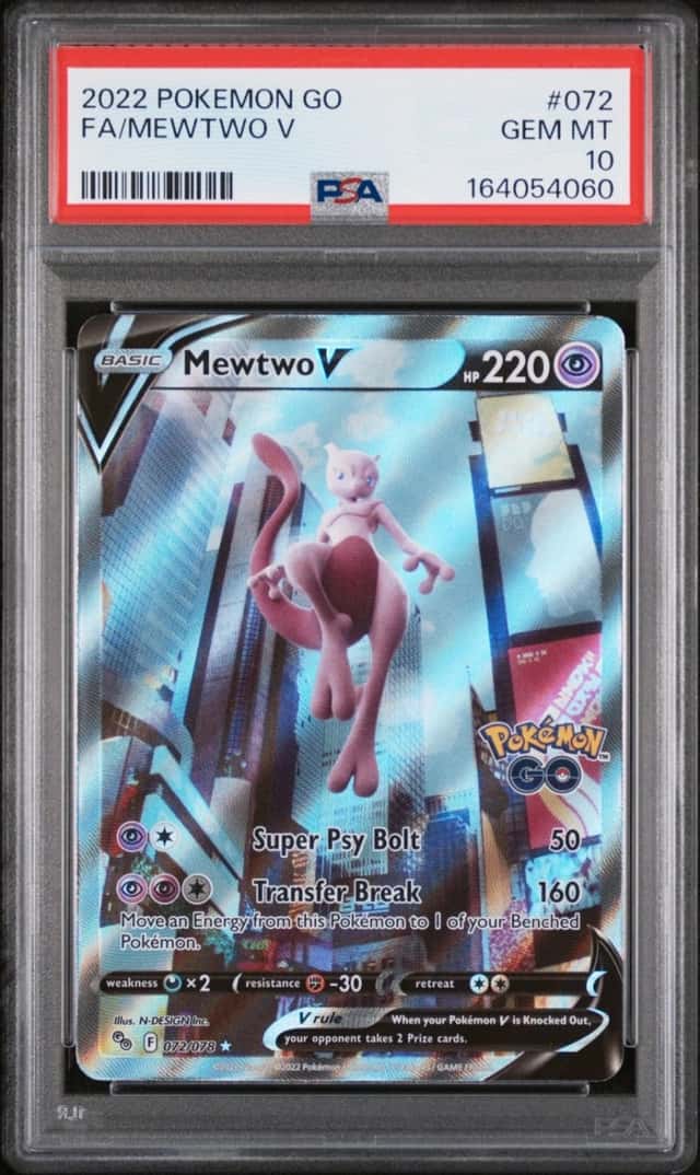 2022 POKEMON GO #072 FULL ART/MEWTWO V PSA 10