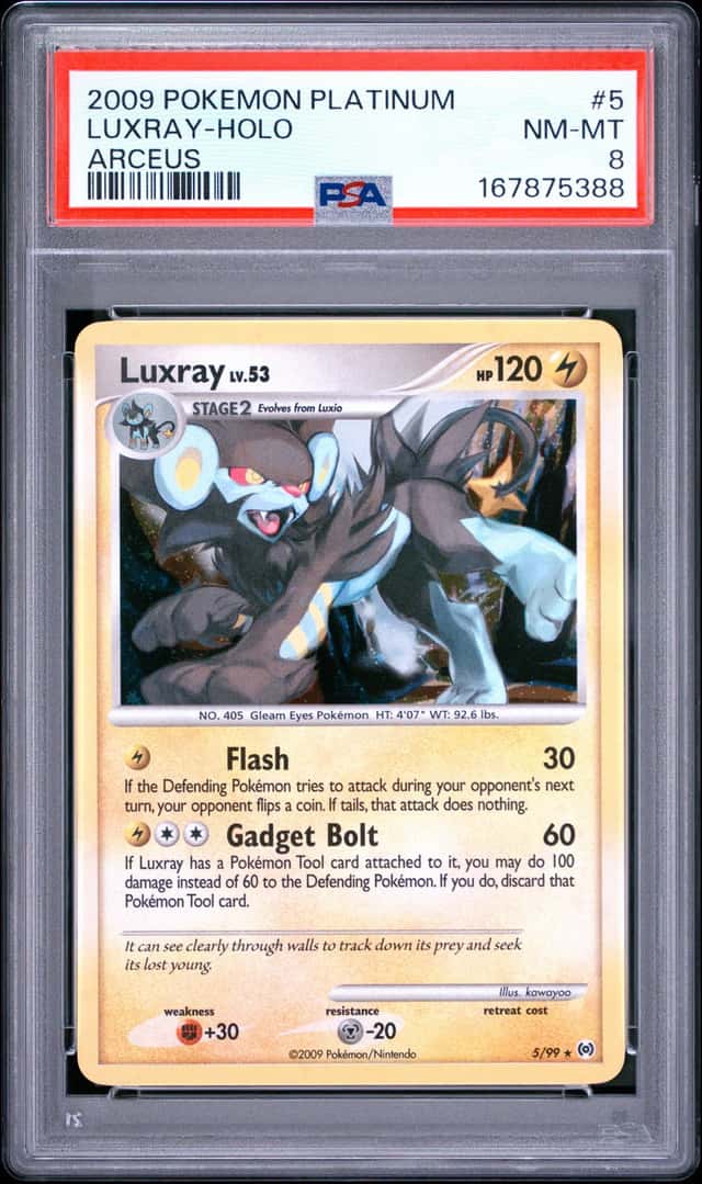 2009 POKEMON PLATINUM ARCEUS #5 LUXRAY-HOLO PSA 8