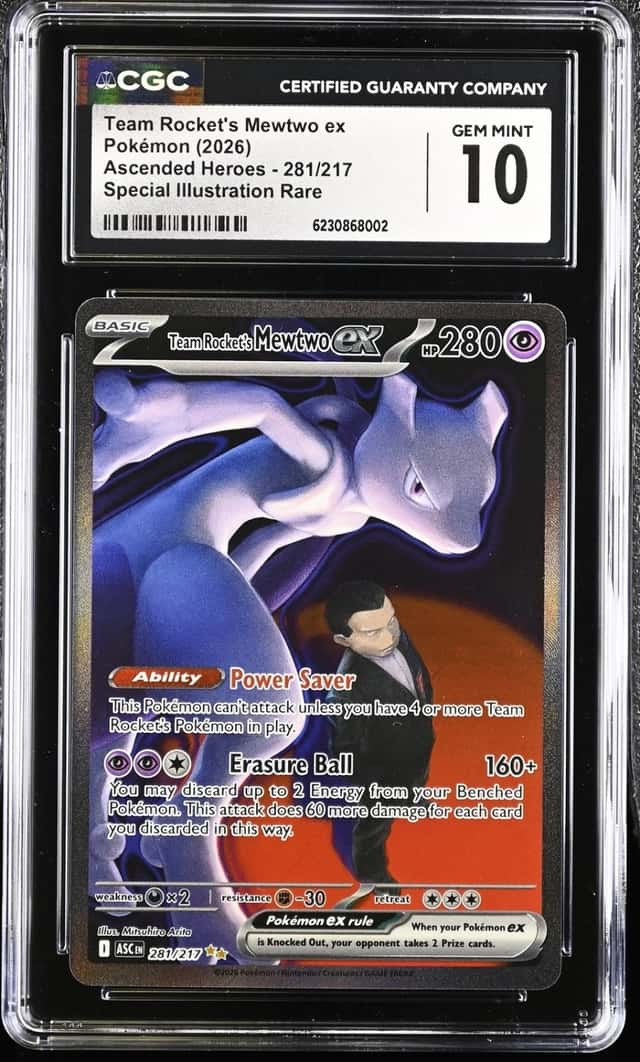Pokemon Team Rocket's Mewtwo EX Ascended Heroes 281/217 SIR CGC 10