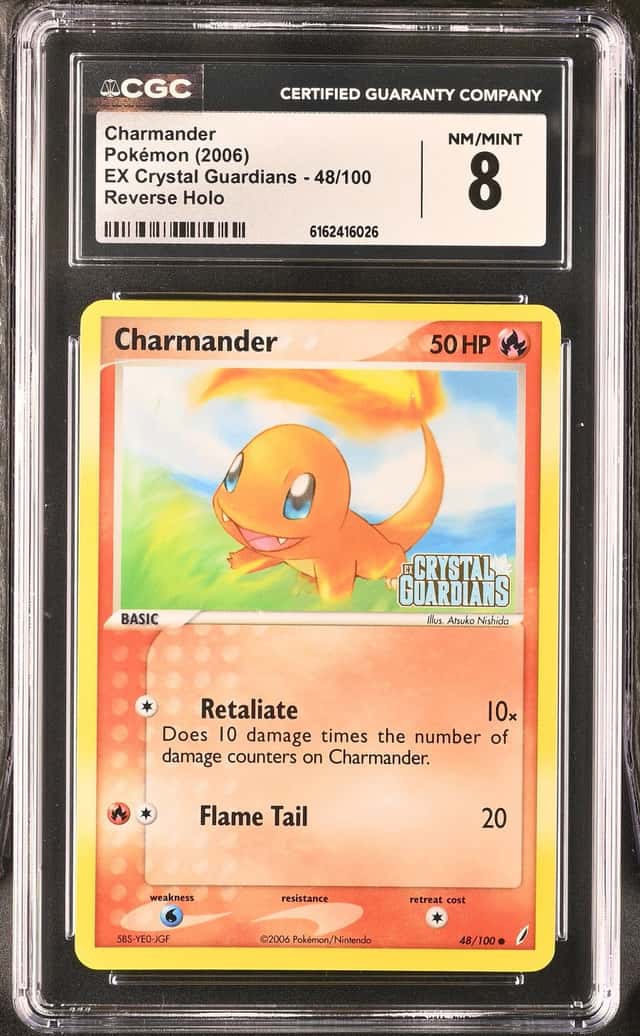 Charmander EX Crystal Guardians 48/100 Reverse Holo CGC 8 (2006) Pokemon TCG