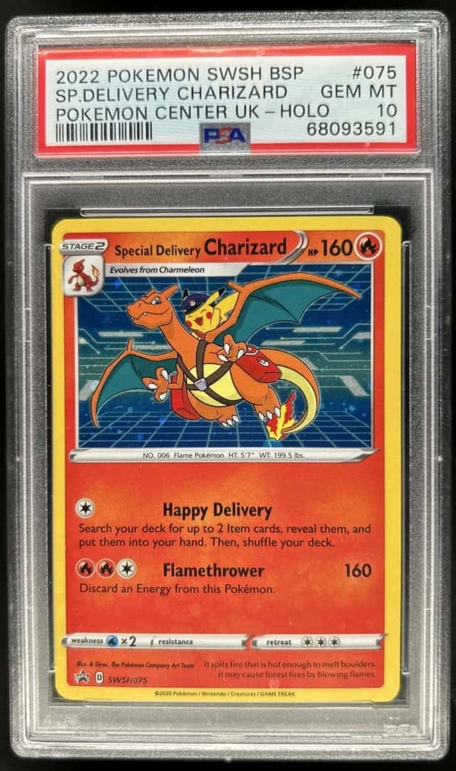 2022 Pokemon Black Star Promos Special Delivery Charizard UK #SWSH075 PSA 10