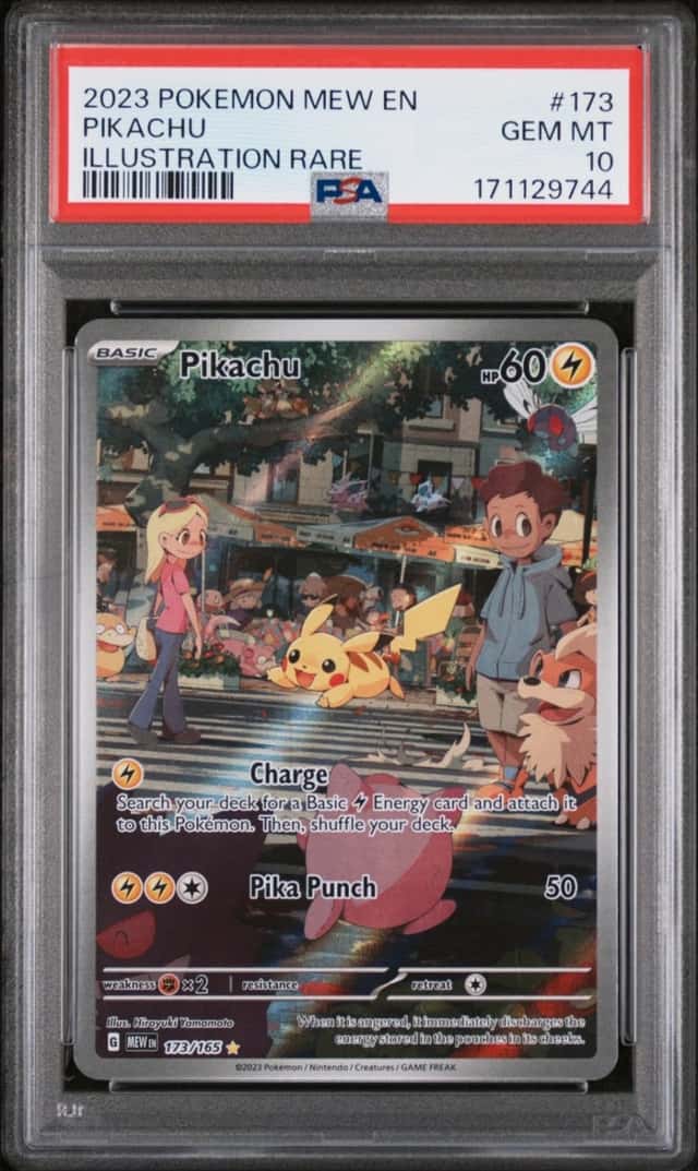 2023 POKEMON MEW EN-151 ILLUSTRATION RARE #173 PIKACHU PSA 10