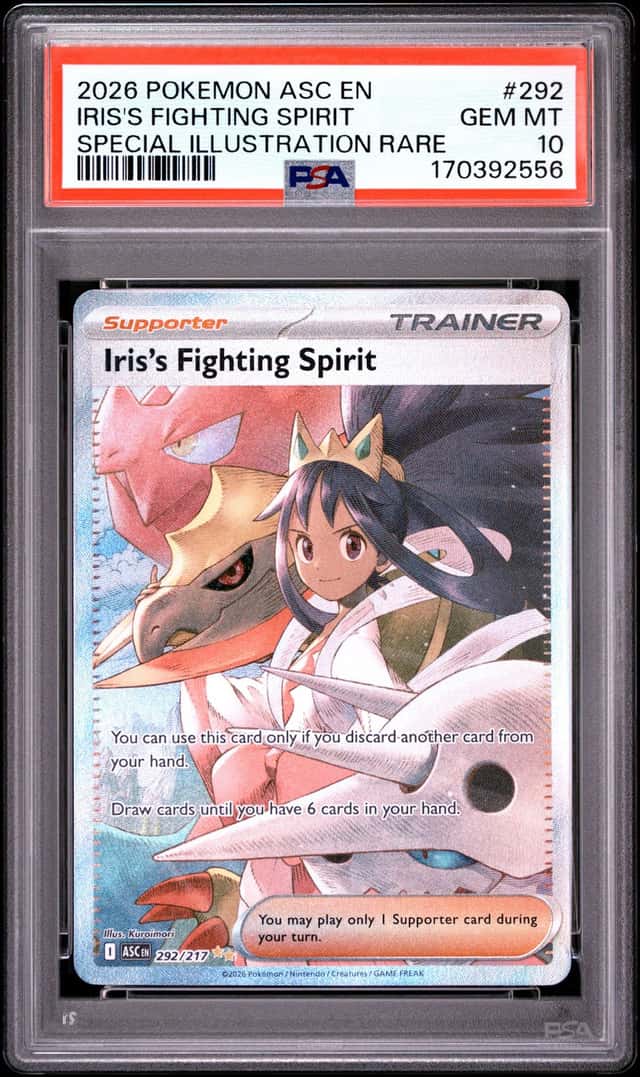 2026 POKEMON ASC SPECIAL ILLUSTRATION RARE #292 IRIS'S FIGHTING SPIRIT PSA 10