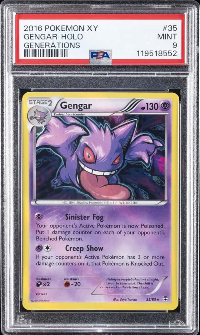 2016 POKEMON XY GENERATIONS #35 GENGAR-HOLO PSA 9