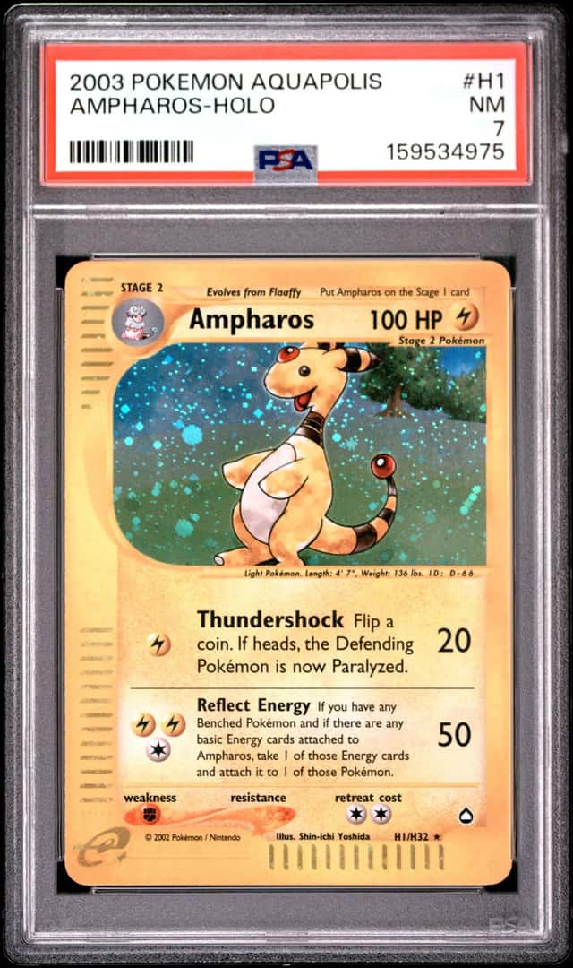 Pokemon Ampharos Holo Aquapolis H1/147 PSA 7