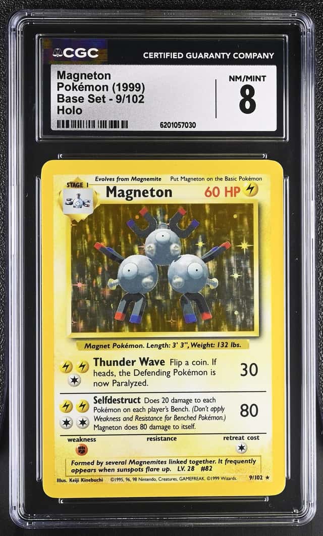 Pokemon Magneton Base Set Unlimited 9/102 Holo CGC 8