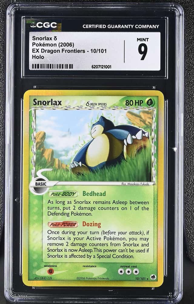 Pokemon Snorlax EX Dragon Frontiers 10/101 Holo CGC 9 Mint