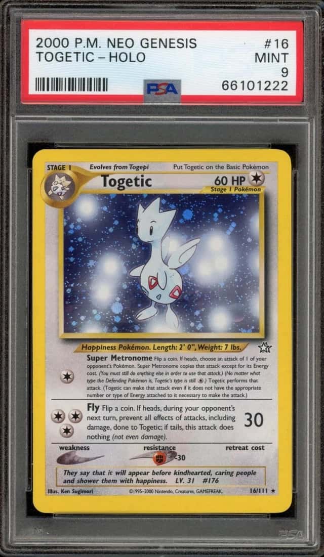 Pokemon Togetic Holo Neo Genesis Unlimited 16/111 PSA 9 Mint