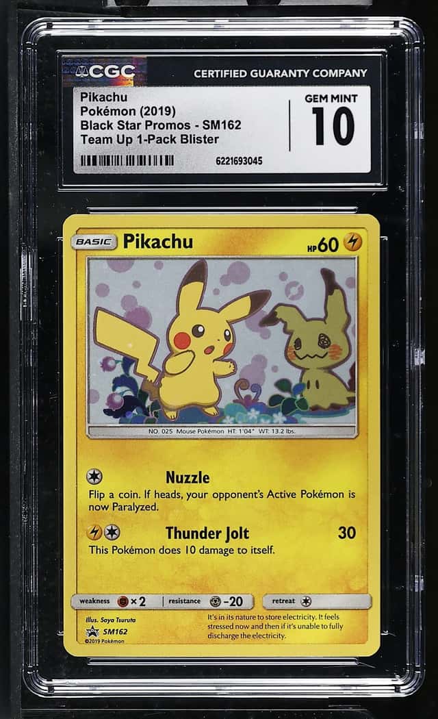 Pokemon Pikachu Black Star Promo SM162 Team Up 1-Pk. Blister CGC 10 Gem Mint