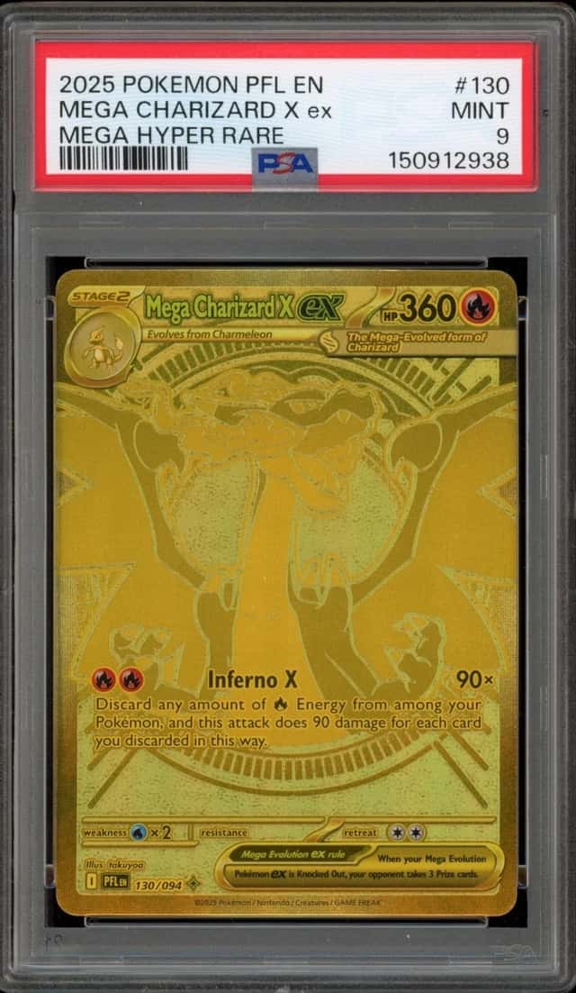 Pokemon Mega Charizard X ex Phantasmal Flames 130/094 Mega Hyper Rare PSA 9 Mint