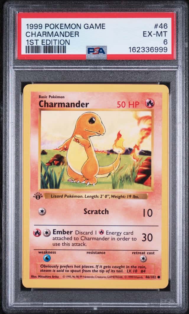 1999 Charmander Base Set Shadowless 1st PSA 6