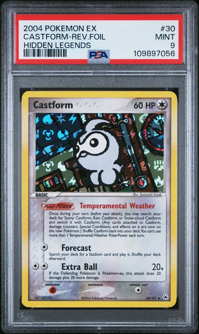 Pokemon Castform Reverse Holo EX Hidden Legends 30/101 PSA 9 Mint